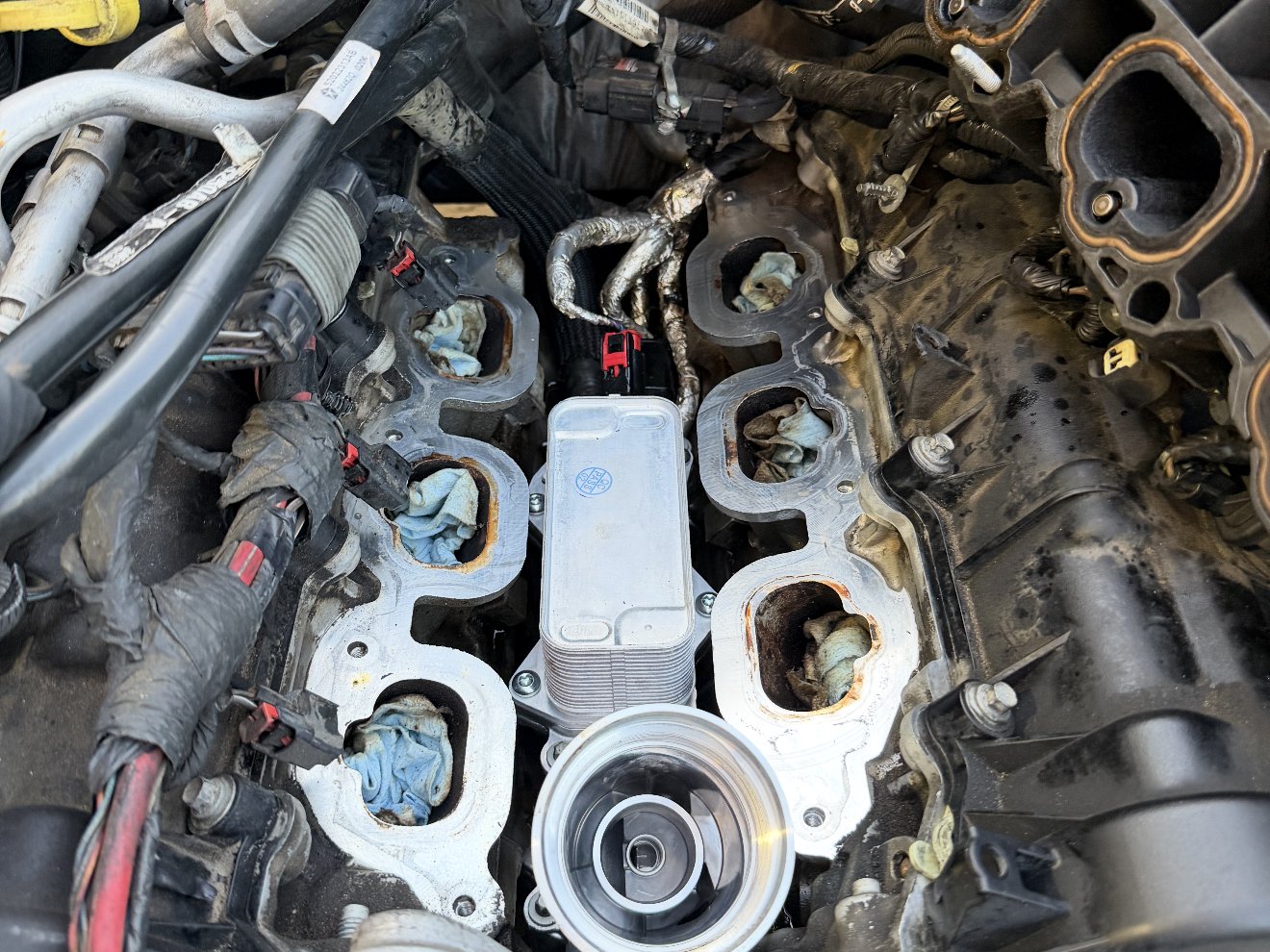Diesel engine bay during diagnostic work at KT Diesel Services