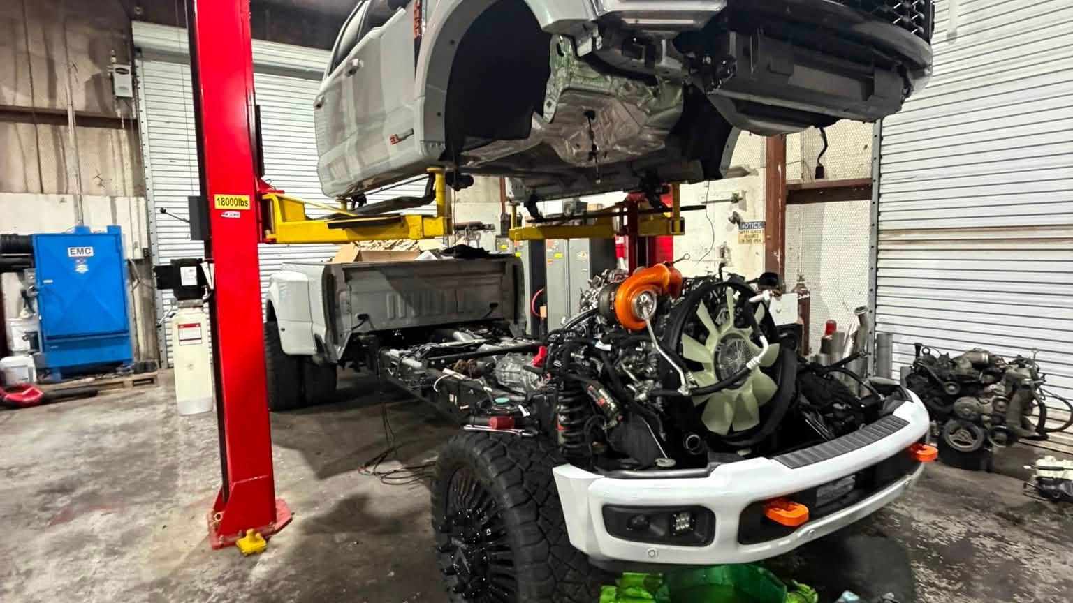 Truck in for diagnostic service at KT Diesel Services